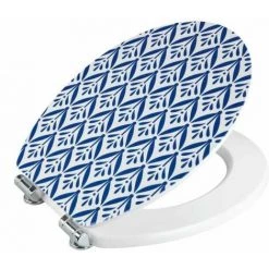 WENKO Abattant WC Original Premium Lorca, Abattant WC Avec Frein De Chute, Fixation Inox, MDF, 37,5x44 Cm, Blanc - Bleu -WENKO Soldes 15852911 3