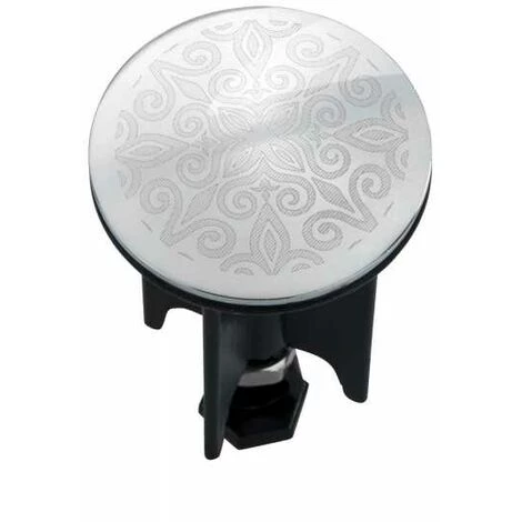 WENKO Bouchon D'évier Pluggy®, Bonde De Lavabo, Mandala, Laiton Noir, Ø 3,9 X 6,5 Cm, Chromé 3 WENKO Bouchon D'évier Pluggy®, Bonde De Lavabo, Mandala, Laiton Noir, Ø 3,9 X 6,5 Cm, Chromé