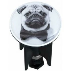 WENKO Bouchon D'évier Pluggy®, Bonde De Lavabo, Pugy, Laiton Noir, Ø 3,9 X 6,5 Cm, Gris