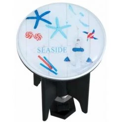 WENKO Bouchon D'évier Pluggy®, Bonde De Lavabo, Sea Side, Laiton Noir, Ø 3,9 X 6,5 Cm, Multicolore