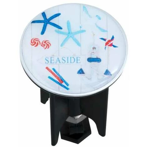 WENKO Bouchon D'évier Pluggy®, Bonde De Lavabo, Sea Side, Laiton Noir, Ø 3,9 X 6,5 Cm, Multicolore 3 WENKO Bouchon D'évier Pluggy®, Bonde De Lavabo, Sea Side, Laiton Noir, Ø 3,9 X 6,5 Cm, Multicolore