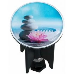 WENKO Bouchon D'évier Pluggy®, Bonde De Lavabo, Spirit, Laiton Noir, Ø 3,9 X 6,5 Cm, Multicolore