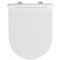 WENKO Abattant WC Avec Frein De Chute Nuoro Premium, Abattant WC Clipsable Avec Fixation Inox, Duroplast, 36,2x45,2 Cm, Blanc