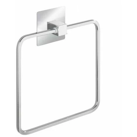 WENKO Porte Serviette Salle De Bain Mural Quadro, Anneau Porte-serviette Fixation Sans Perçage Turbo-Loc®, Acier Inox, 16,5x19,5x3,5 Cm, Brillant 3 WENKO Porte Serviette Salle De Bain Mural Quadro, Anneau Porte-serviette Fixation Sans Perçage Turbo-Loc®, Acier Inox, 16,5x19,5x3,5 Cm, Brillant