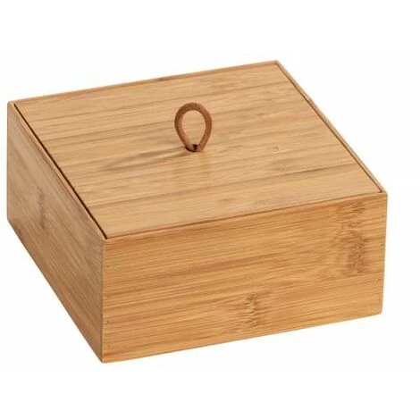 WENKO Boite De Rangement Avec Couvercle Terra M, Petite Boite De Rangement Decorative En Bois, Bambou, 15x7x15 Cm, Marron 3 WENKO Boite De Rangement Avec Couvercle Terra M, Petite Boite De Rangement Decorative En Bois, Bambou, 15x7x15 Cm, Marron