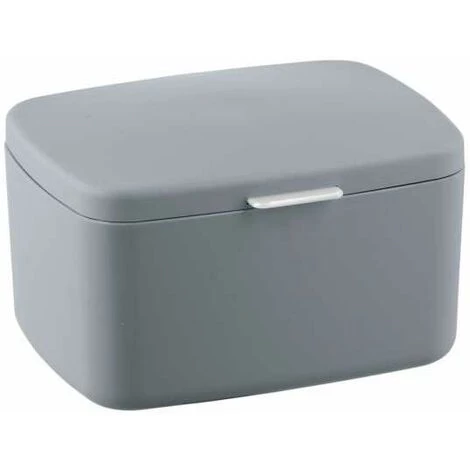 WENKO Boîte Avec Couvercle Barcelona, Panier De Rangement, Panier De Salle De Bain Avec Couvercle, Plastique Sans BPA, 19,5x11x16 Cm, Gris 3 WENKO Boîte Avec Couvercle Barcelona, Panier De Rangement, Panier De Salle De Bain Avec Couvercle, Plastique Sans BPA, 19,5x11x16 Cm, Gris