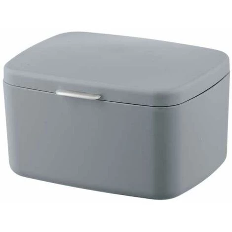 WENKO Boîte Avec Couvercle Barcelona, Panier De Rangement, Panier De Salle De Bain Avec Couvercle, Plastique Sans BPA, 19,5x11x16 Cm, Gris 5 WENKO Boîte Avec Couvercle Barcelona, Panier De Rangement, Panier De Salle De Bain Avec Couvercle, Plastique Sans BPA, 19,5x11x16 Cm, Gris – Image 3