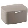 WENKO Boîte Avec Couvercle Barcelona, Panier De Rangement, Panier De Salle De Bain Avec Couvercle, Plastique Sans BPA, 19,5x11x16 Cm, Taupe -WENKO Soldes 15852950 1
