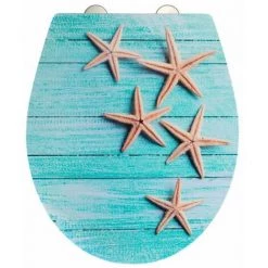 WENKO Abattant WC Avec Frein De Chute Premium Mediaster Surface Avec Relief, Abattant WC Clipsable, Fixation Inox, Duroplast Antibactérien, 38x44,5 Cm, Multicolore