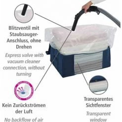 WENKO Housse De Rangement Sous Vide, Soft Box Air L, 75% D'économie De Place, Protège Les Textiles De L'humidité Et Des Mites, Polypropylène, 65x50x25 Cm, Bleu 9 WENKO Housse De Rangement Sous Vide, Soft Box Air L, 75% D'économie De Place, Protège Les Textiles De L'humidité Et Des Mites, Polypropylène, 65x50x25 Cm, Bleu -WENKO Soldes 15852977 3