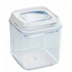 WENKO Boite De Conservation Alimentaire Sous Vide Turin, Boite De Rangement Avec Couvercle Hermétique Pour La Conservation Des Aliments En Vrac, Capacité 0,7L, Plastique, 10x11x10 Cm, Transparent