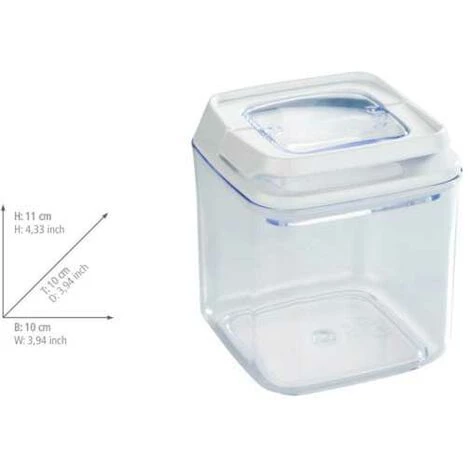 WENKO Boite De Conservation Alimentaire Sous Vide Turin, Boite De Rangement Avec Couvercle Hermétique Pour La Conservation Des Aliments En Vrac, Capacité 0,7L, Plastique, 10x11x10 Cm, Transparent 6 WENKO Boite De Conservation Alimentaire Sous Vide Turin, Boite De Rangement Avec Couvercle Hermétique Pour La Conservation Des Aliments En Vrac, Capacité 0,7L, Plastique, 10x11x10 Cm, Transparent – Image 4