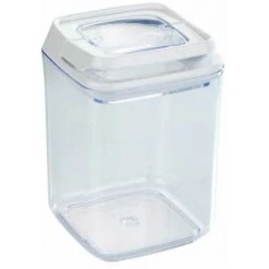 WENKO Boite De Conservation Alimentaire Sous Vide Turin, Boite De Rangement Avec Couvercle Hermétique Pour La Conservation Des Aliments En Vrac, Capacité 0,9L, Plastique, 10x14,5x10 Cm, Transparent