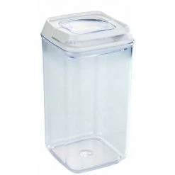 WENKO Boite De Conservation Alimentaire Sous Vide Turin, Boite De Rangement Avec Couvercle Hermétique Pour La Conservation Des Aliments En Vrac, Capacité 1,2L, Plastique, 10x19,5x10 Cm, Transparent