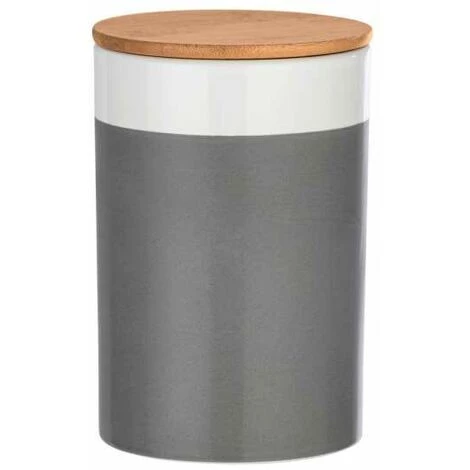 WENKO Boite De Rangement Céramique Hermétique Avec Couvercle Bambou, Malta, Capacité 1,45 L, Céramique - Bambou, Ø 12,5x18,5 Cm, Multicolore 4 WENKO Boite De Rangement Céramique Hermétique Avec Couvercle Bambou, Malta, Capacité 1,45 L, Céramique - Bambou, Ø 12,5x18,5 Cm, Multicolore – Image 2