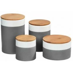 WENKO Boite De Rangement Céramique Hermétique Avec Couvercle Bambou, Malta, Capacité 1,45 L, Céramique - Bambou, Ø 12,5x18,5 Cm, Multicolore 10 WENKO Boite De Rangement Céramique Hermétique Avec Couvercle Bambou, Malta, Capacité 1,45 L, Céramique - Bambou, Ø 12,5x18,5 Cm, Multicolore -WENKO Soldes 15853011 4