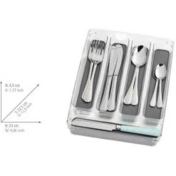 WENKO Range Couvert Tiroir, Rangement Couverts Tiroir Cuisine 5 Compartiments, Plastique, 23x32.5x4.5 Cm, Transparent - Gris 11 WENKO Range Couvert Tiroir, Rangement Couverts Tiroir Cuisine 5 Compartiments, Plastique, 23x32.5x4.5 Cm, Transparent - Gris -WENKO Soldes 15853020 5