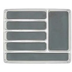 WENKO Range Couvert Tiroir, Rangement Couverts Tiroir Cuisine 6 Compartiments, Plastique, 32x4,5x40 Cm, Transparent - Gris 9 WENKO Range Couvert Tiroir, Rangement Couverts Tiroir Cuisine 6 Compartiments, Plastique, 32x4,5x40 Cm, Transparent - Gris -WENKO Soldes 15853021 3