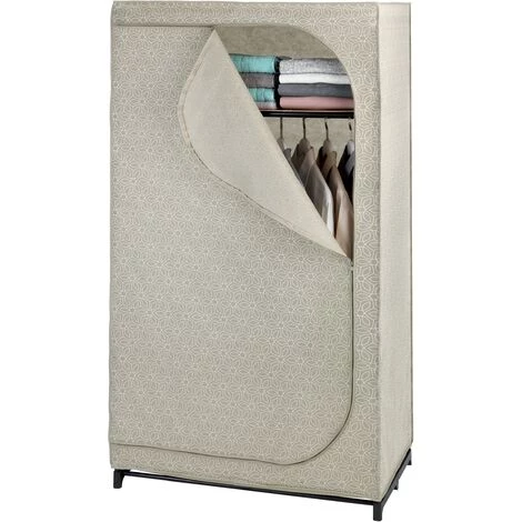 WENKO Armoire En Tissu Balance, Penderie Tissu, Avec étagère De Rangement Et Fermeture éclair, Charge 10 Kg, Polyester, 90x160x50 Cm, Taupe 3 WENKO Armoire En Tissu Balance, Penderie Tissu, Avec étagère De Rangement Et Fermeture éclair, Charge 10 Kg, Polyester, 90x160x50 Cm, Taupe