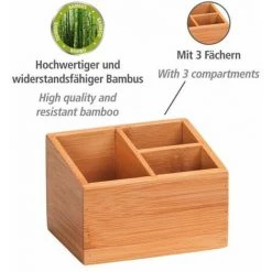 WENKO Rangement Salle De Bain Maquillage Terra, Rangement Maquillage Bois Avec 3 Compartiments, Bambou, 12x8,5x9 Cm, Marron 8 WENKO Rangement Salle De Bain Maquillage Terra, Rangement Maquillage Bois Avec 3 Compartiments, Bambou, 12x8,5x9 Cm, Marron -WENKO Soldes 15892826 2