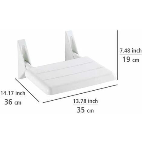 WENKO Siège De Douche Escamotable Secura, Fixation Murale, Charge 120 Kg, 35x19x36 Cm 6 WENKO Siège De Douche Escamotable Secura, Fixation Murale, Charge 120 Kg, 35x19x36 Cm – Image 4