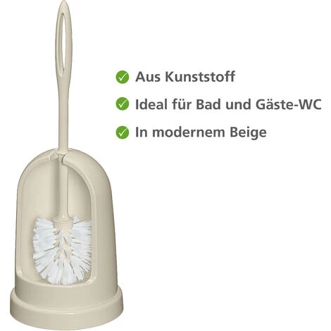 WENKO Brosse WC Standard, Excellent Rapport Qualité/prix, Plastique, Ø 13x42 Cm, Beige 3 WENKO Brosse WC Standard, Excellent Rapport Qualité/prix, Plastique, Ø 13x42 Cm, Beige