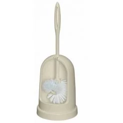 WENKO Brosse WC Standard - Brosse Double, Excellent Rapport Qualité/Prix, Plastique, Ø 12x39 Cm, Beige