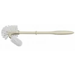 WENKO Double Brosse WC De Rechange Pour Porte-brosse WC Avec Manche En Plastique Blanc, Gamme Standard, Polypropylène, Ø 8x36 Cm Beige