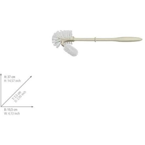 WENKO Double Brosse WC De Rechange Pour Porte-brosse WC Avec Manche En Plastique Blanc, Gamme Standard, Polypropylène, Ø 8x36 Cm Beige 4 WENKO Double Brosse WC De Rechange Pour Porte-brosse WC Avec Manche En Plastique Blanc, Gamme Standard, Polypropylène, Ø 8x36 Cm Beige – Image 2