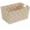 WENKO Panier salle de bain Adria, Rangement Salle De Bain S, Polypropylène, 30x20x15 Cm, beige