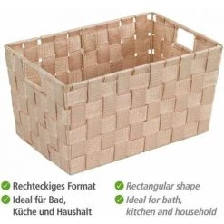 WENKO Panier salle de bain Adria, Rangement Salle De Bain S, Polypropylène, 30x20x15 Cm, beige 9 WENKO Panier salle de bain Adria, Rangement Salle De Bain S, Polypropylène, 30x20x15 Cm, beige -WENKO Soldes 16526118 3