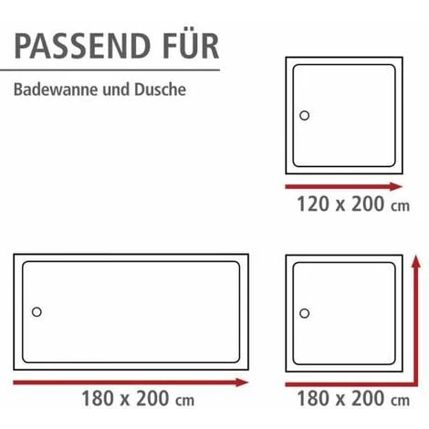 WENKO Rideau De Douche Antimoisissure, Rideau De Douche 180x200 Cm, Lavable En Machine Et Waterproof, 12 Anneaux Rideau De Douche En Plastique Blanc Inclus, 100% Polyester, 180x200 Cm, Orange 6 WENKO Rideau De Douche Antimoisissure, Rideau De Douche 180x200 Cm, Lavable En Machine Et Waterproof, 12 Anneaux Rideau De Douche En Plastique Blanc Inclus, 100% Polyester, 180x200 Cm, Orange – Image 4