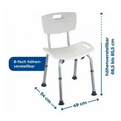 WENKO Tabouret De Douche Secura, Chaise De Douche Avec Pieds Antidérapants En Caoutchouc, Hauteur Ajustable, Charge Jusqu'à 130 Kg, Plastique-aluminium, 49x68,5-85,5x54 Cm, Chromé-blanc 9 WENKO Tabouret De Douche Secura, Chaise De Douche Avec Pieds Antidérapants En Caoutchouc, Hauteur Ajustable, Charge Jusqu'à 130 Kg, Plastique-aluminium, 49x68,5-85,5x54 Cm, Chromé-blanc -WENKO Soldes 16526178 3