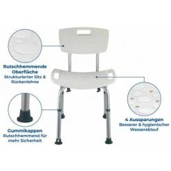 WENKO Tabouret De Douche Secura, Chaise De Douche Avec Pieds Antidérapants En Caoutchouc, Hauteur Ajustable, Charge Jusqu'à 130 Kg, Plastique-aluminium, 49x68,5-85,5x54 Cm, Chromé-blanc 11 WENKO Tabouret De Douche Secura, Chaise De Douche Avec Pieds Antidérapants En Caoutchouc, Hauteur Ajustable, Charge Jusqu'à 130 Kg, Plastique-aluminium, 49x68,5-85,5x54 Cm, Chromé-blanc -WENKO Soldes 16526178 5