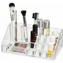 WENKO Organiseur Maquillage, Rangement Maquillage 16 Compartiments Pour Bijoux, Maquillage..., Acrylique, 22,5x8x12,5 Cm, Transparent -WENKO Soldes 16526181 3
