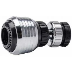 WENKO Aérateur Robinet Orientable, Rallonge Robinet Cuisine, Accessoire De Robinetterie, S'adapte Sur Les Robinets De Taille Standard, Chromé