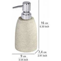 WENKO Distributeur Savon Liquide Goa, Capacité 210 Ml, Polyrésine, Ø 7,4x10,5 Cm, Beige 9 WENKO Distributeur Savon Liquide Goa, Capacité 210 Ml, Polyrésine, Ø 7,4x10,5 Cm, Beige -WENKO Soldes 16526216 3