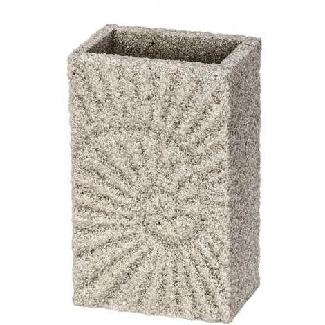 WENKO Gobelet Salle De Bain, Porte Brosse à Dent, Fossil, Polyrésine, 10,3x14,6x5 Cm, Beige 4 WENKO Gobelet Salle De Bain, Porte Brosse à Dent, Fossil, Polyrésine, 10,3x14,6x5 Cm, Beige – Image 2