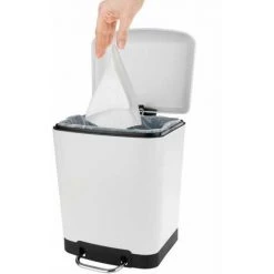 WENKO Poubelle Salle De Bain à Pédale 6L, Studio, Fermeture Frein De Chute Easy-Close, Acier Inox, 23x32x22,5 Cm, Blanc Mat 10 WENKO Poubelle Salle De Bain à Pédale 6L, Studio, Fermeture Frein De Chute Easy-Close, Acier Inox, 23x32x22,5 Cm, Blanc Mat -WENKO Soldes 16526229 4