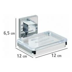 WENKO Porte Savon Mural Quadro, Vacuum-Loc® Fixation Sans Perçage, Support Pour Savon Solide Repositionnable & Amovible Sans Résidus, Acier Inox - Plastique, 12x6,5x12 Cm, Transparent - Brillant 11 WENKO Porte Savon Mural Quadro, Vacuum-Loc® Fixation Sans Perçage, Support Pour Savon Solide Repositionnable & Amovible Sans Résidus, Acier Inox - Plastique, 12x6,5x12 Cm, Transparent - Brillant -WENKO Soldes 16526276 5