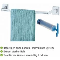 WENKO Porte Serviette Salle De Bain Mural Uno Quadro, Barre Porte-serviettes Vacuum-Loc® Fixation Sans Perçage, Repositionnable & Amovible Sans Résidus, Acier Inox, 60,5x6x7 Cm, Brillant 10 WENKO Porte Serviette Salle De Bain Mural Uno Quadro, Barre Porte-serviettes Vacuum-Loc® Fixation Sans Perçage, Repositionnable & Amovible Sans Résidus, Acier Inox, 60,5x6x7 Cm, Brillant -WENKO Soldes 16526281 4