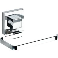 WENKO Porte Papier Toilette Mural Quadro, Support Papier Toilette Vacuum-Loc® Fixation Sans Perçage, Repositionnable & Amovible Sans Résidus, Acier Inox, 14x6x11 Cm, Brillant