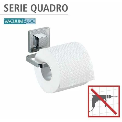 WENKO Porte Papier Toilette Mural Quadro, Support Papier Toilette Vacuum-Loc® Fixation Sans Perçage, Repositionnable & Amovible Sans Résidus, Acier Inox, 14x6x11 Cm, Brillant 4 WENKO Porte Papier Toilette Mural Quadro, Support Papier Toilette Vacuum-Loc® Fixation Sans Perçage, Repositionnable & Amovible Sans Résidus, Acier Inox, 14x6x11 Cm, Brillant – Image 2