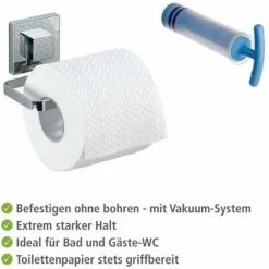 WENKO Porte Papier Toilette Mural Quadro, Support Papier Toilette Vacuum-Loc® Fixation Sans Perçage, Repositionnable & Amovible Sans Résidus, Acier Inox, 14x6x11 Cm, Brillant 10 WENKO Porte Papier Toilette Mural Quadro, Support Papier Toilette Vacuum-Loc® Fixation Sans Perçage, Repositionnable & Amovible Sans Résidus, Acier Inox, 14x6x11 Cm, Brillant -WENKO Soldes 16526288 4