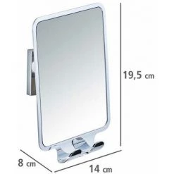 WENKO Miroir Anti Buée Quadro, Miroir Cosmétique Vacuum-Loc® Fixation Sans Perçage, Repositionnable & Amovible Sans Résidus, Plastique, 8x14x19.5 Cm, Brillant 11 WENKO Miroir Anti Buée Quadro, Miroir Cosmétique Vacuum-Loc® Fixation Sans Perçage, Repositionnable & Amovible Sans Résidus, Plastique, 8x14x19.5 Cm, Brillant -WENKO Soldes 16526303 5