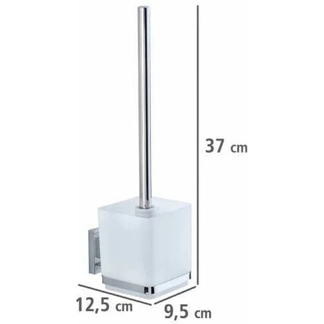 WENKO Brosse WC Suspendue Quadro, Brosse WC Murale Vacuum-Loc® Fixation Sans Perçage Repositionnable & Amovible Sans Résidus, Acier Inox - Plastique, 9,5x37x12,5 Cm, Brillant - Transparent 7 WENKO Brosse WC Suspendue Quadro, Brosse WC Murale Vacuum-Loc® Fixation Sans Perçage Repositionnable & Amovible Sans Résidus, Acier Inox - Plastique, 9,5x37x12,5 Cm, Brillant - Transparent – Image 5