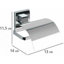 WENKO Support Papier Toilette Mural Quadro, Porte Papier Toilette Avec Couvercle, Vacuum-Loc® Fixation Sans Perçage Repositionnable & Amovible Sans Résidus, Acier Inox, 13x11,5x14 Cm, Brillant 11 WENKO Support Papier Toilette Mural Quadro, Porte Papier Toilette Avec Couvercle, Vacuum-Loc® Fixation Sans Perçage Repositionnable & Amovible Sans Résidus, Acier Inox, 13x11,5x14 Cm, Brillant -WENKO Soldes 16526313 5