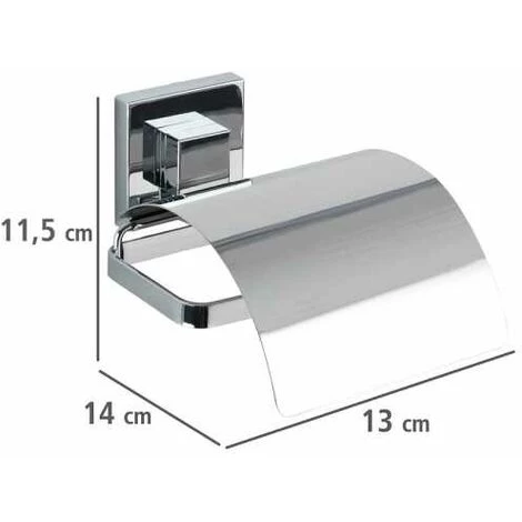 WENKO Support Papier Toilette Mural Quadro, Porte Papier Toilette Avec Couvercle, Vacuum-Loc® Fixation Sans Perçage Repositionnable & Amovible Sans Résidus, Acier Inox, 13x11,5x14 Cm, Brillant 7 WENKO Support Papier Toilette Mural Quadro, Porte Papier Toilette Avec Couvercle, Vacuum-Loc® Fixation Sans Perçage Repositionnable & Amovible Sans Résidus, Acier Inox, 13x11,5x14 Cm, Brillant – Image 5