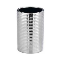 WENKO Porte Brosse à Dents, Gobelet Salle De Bain Polaris, Nodi, Céramique, ø7,5x11 Cm, Chromé