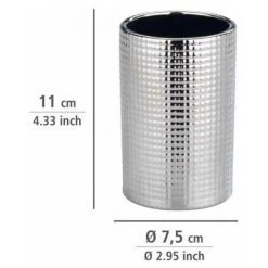 WENKO Porte Brosse à Dents, Gobelet Salle De Bain Polaris, Nodi, Céramique, ø7,5x11 Cm, Chromé -WENKO Soldes 16526386 4